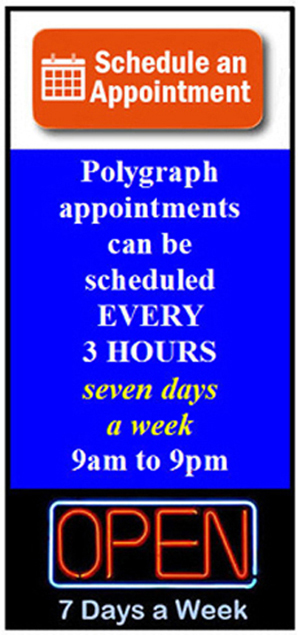 polygraph testing in Hemet on weekends